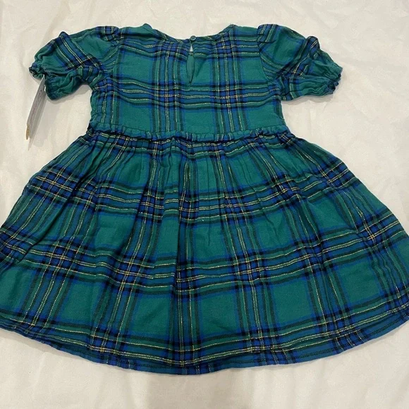 Cat & Jack Blue and Green Plaid Holiday Dress Size 4T - Picture 4 of 6